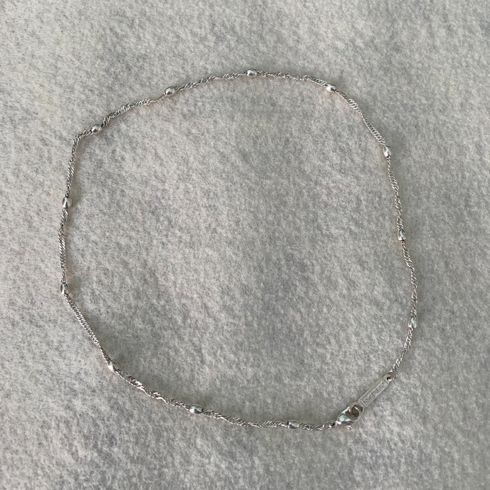 Napier necklace, 16” silver tone beaded